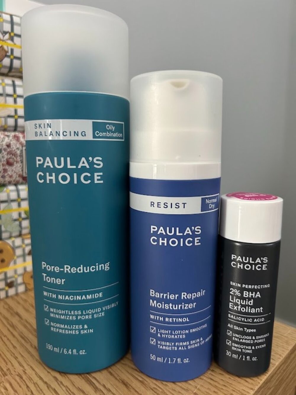 Paula's Choice Skin Care Set - Toner, Moisturizer, Exfoliant